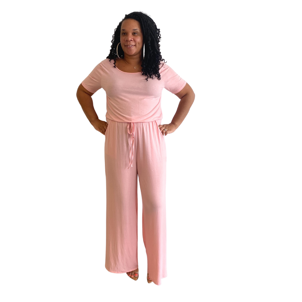 Let’s Get to Business Pink Plus Size Jumpsuit