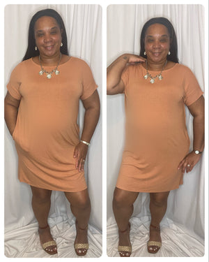 Plus Size Stretchy T-shirt Dresses