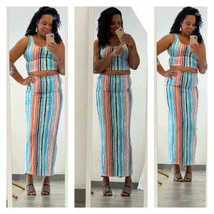 Blue Stripes Skirt Set - Lexi’s Plus Size Spot