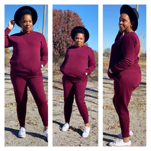 Foxy Plum Jogger Set - Lexi’s Plus Size Spot