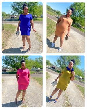 Plus Size Stretchy T-shirt Dresses