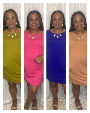 Plus Size Stretchy T-shirt Dresses