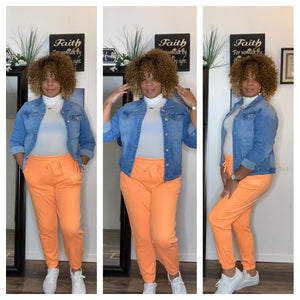 Lexi’s Plus Size Orange Joggers - Lexi’s Plus Size Spot