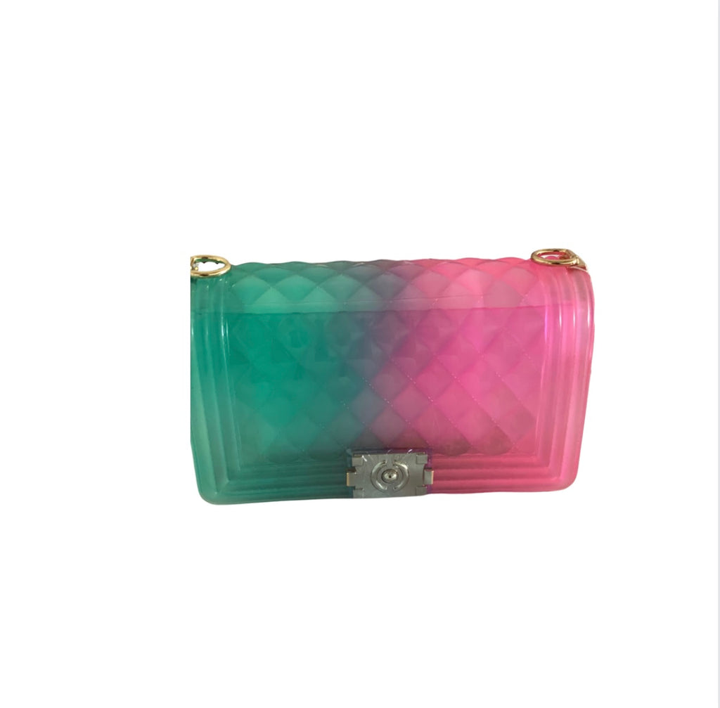 Pink  and Teal Quilted Purse