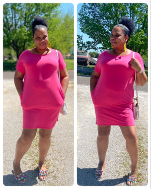 Plus Size Stretchy T-shirt Dresses