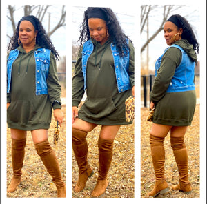 Lexi’s Olive Sweatshirt Dress - Lexi’s Plus Size Spot