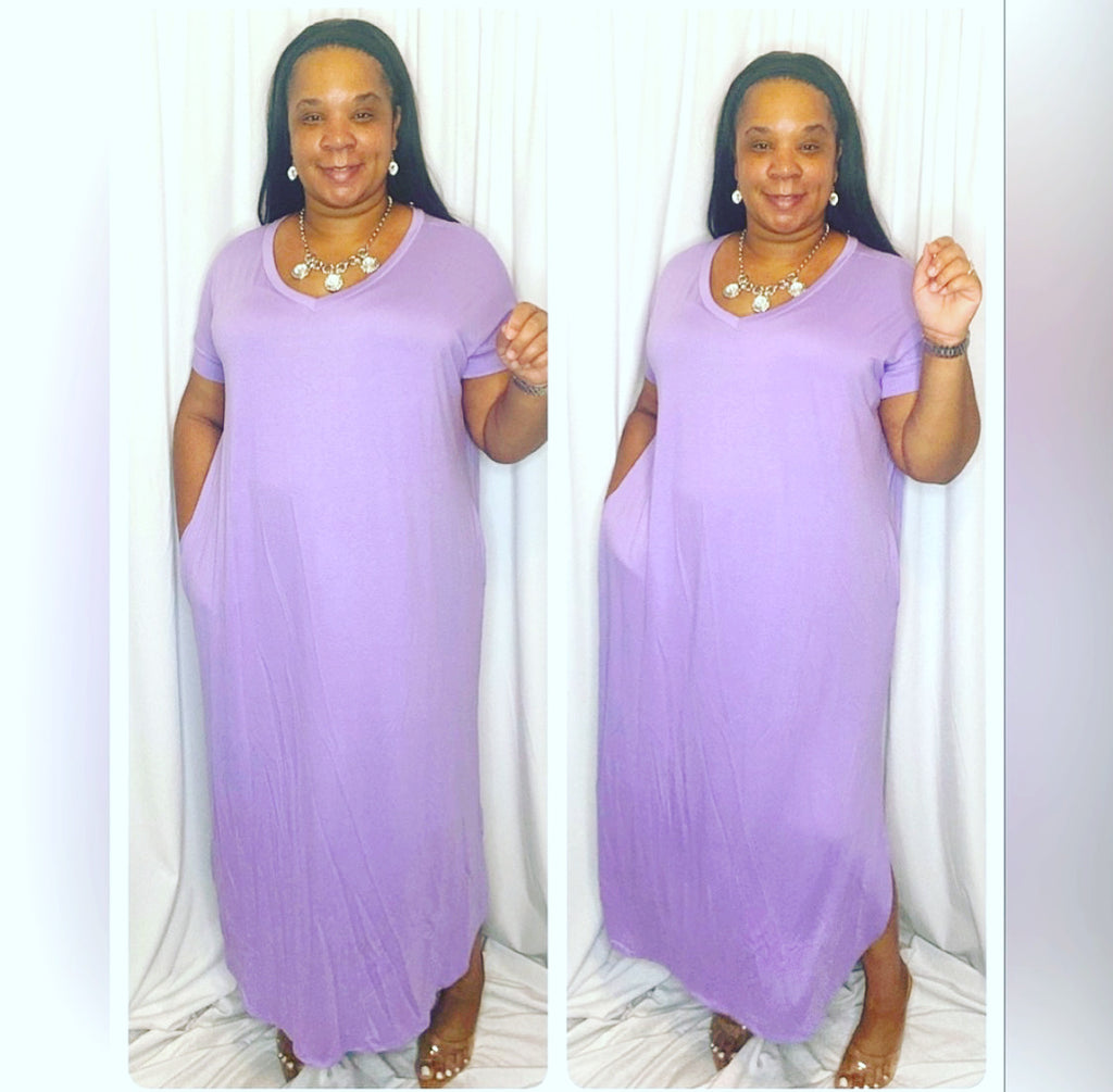 Lavender Plus Size Maxi Dress