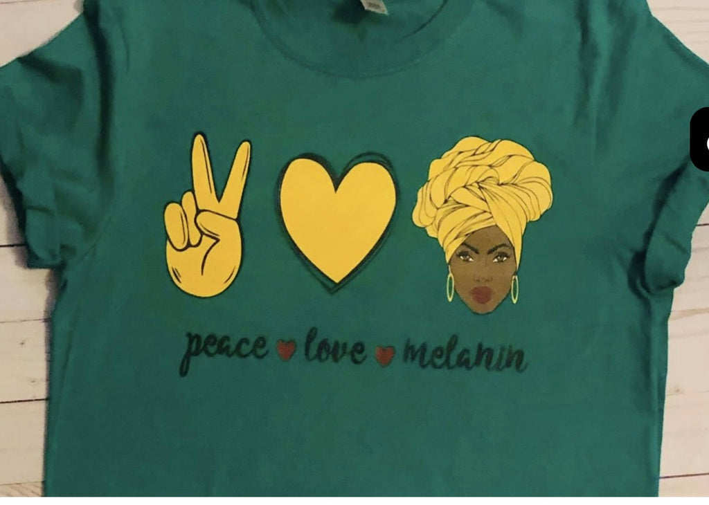 Peace Love and Melanin T-Shirt - Lexi’s Plus Size Spot