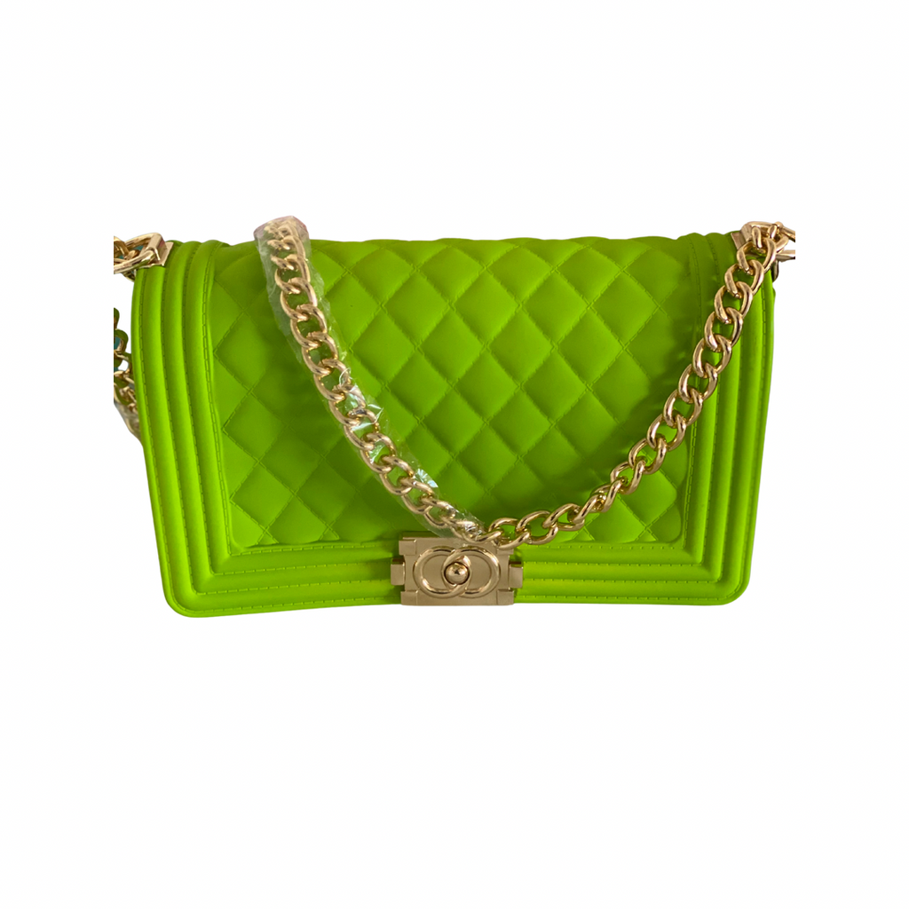Lime Green Quilted Purse