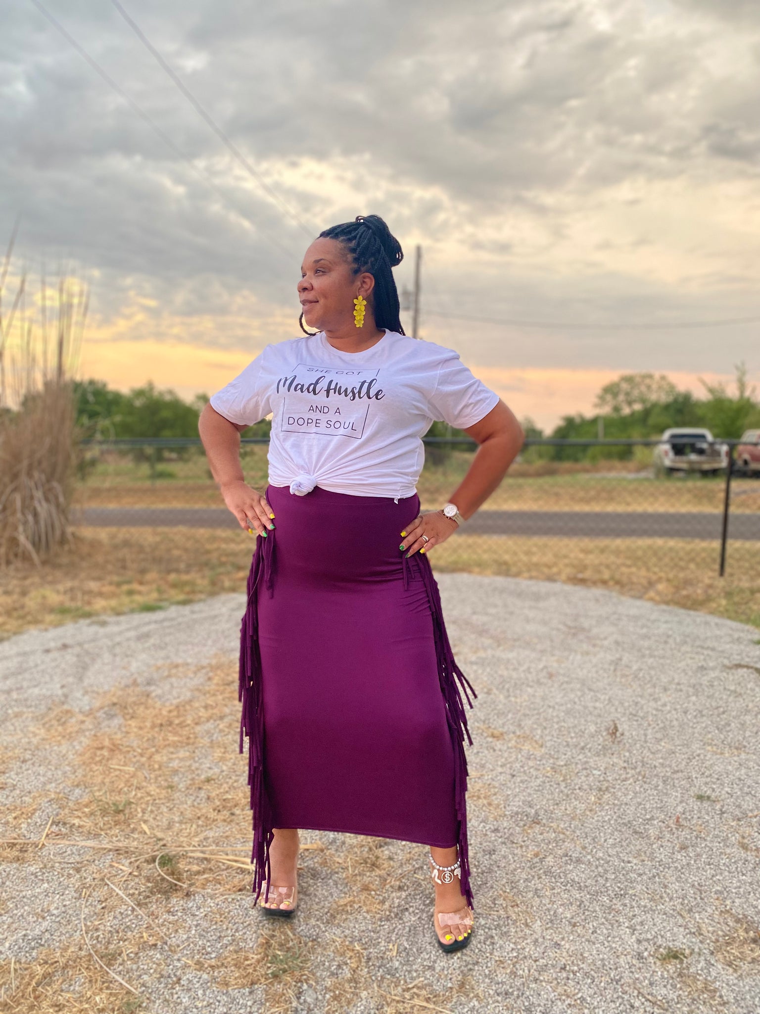 Plus size fringe skirt deals