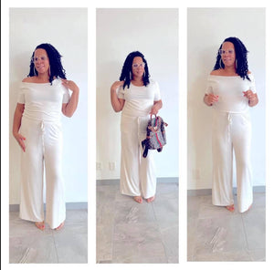 Let’s Get to Business Bone Plus Size Jumpsuit